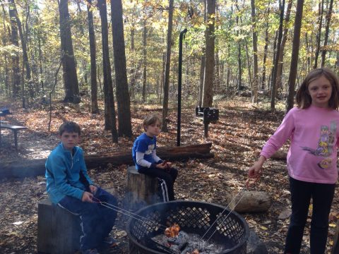 children camping