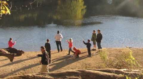 Campers on the river